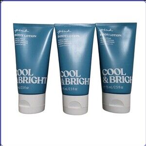 3x Victoria's Secret PINK COOL BRIGHT BODY LOTION Set Pear Orchid Orange 2.5 oz